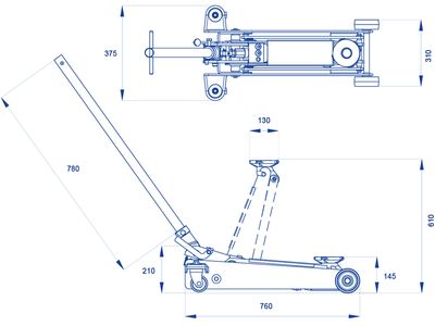 SOLLEVATORE IDRAULICO 3 TON, MODELLO CORTO