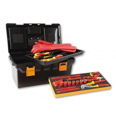 ​ASSORTIMENTO DI 32 UTENSILI ISOLATI PER AUTO IBRIDE, IN CESTELLO PLASTICO CON TERMOFORMATO MORBIDO