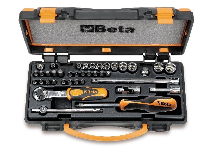ASSORTIMENTO DI 12 CHIAVI A BUSSOLA ESAGONALI 1/4'', 20 INSERTI PER AVVITATORI E 7 ACCESSORI