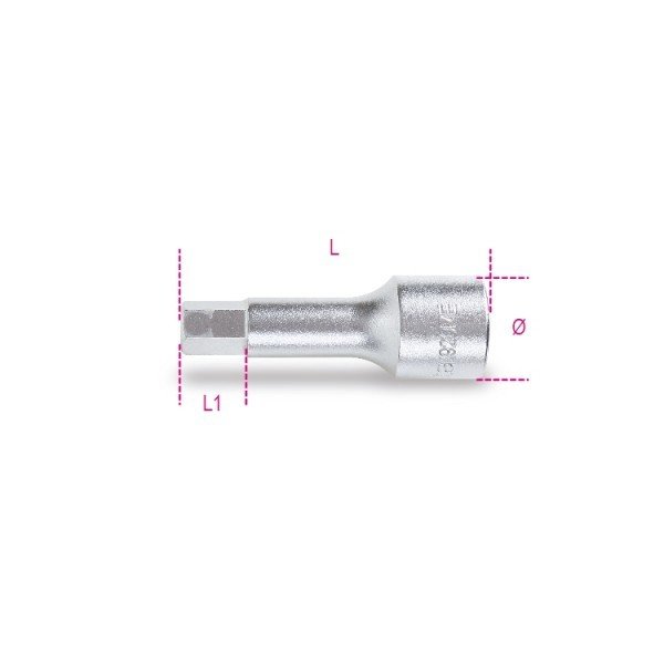 CHIAVI A BUSSOLA MASCHIO ESAGONALE CON ATTACCO QUADRO FEMMINA 1/2", CROMATE