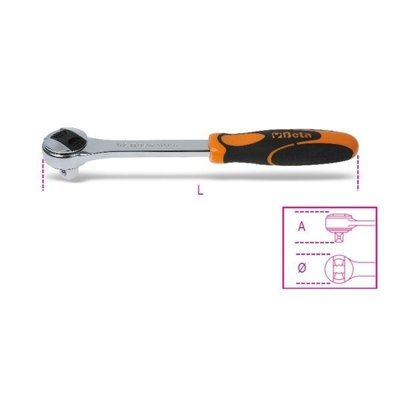 CRICCHETTO REVERSIBILE CON ATTACCO QUADRO MASCHIO 1/2" CROMATO