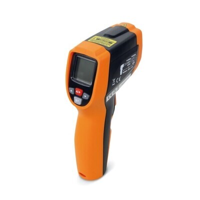 TERMOMETRO DIGITALE AD INFRAROSSI 500°, CON DOPPIO PUNTAMENTO LASER