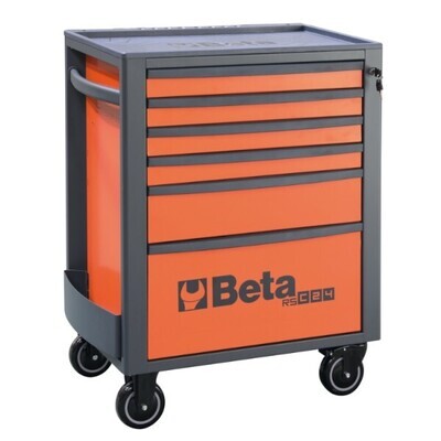 CASSETTIERA PORTA ATTREZZI CON 6 CASSETTI ARANCIONE