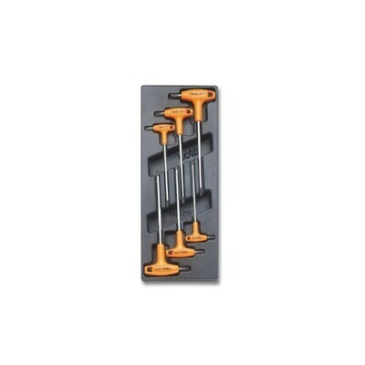 TERMOFORMATO 6 CHIAVI MASCHIO PIEGATE CON IMPUGNATURA PER VITI CON IMPRONTA TORX