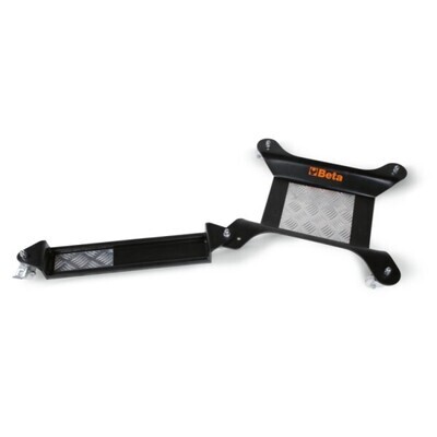 BASE MOBILE PER CAVALLETTO CENTRALE O PER RUOTA POSTERIORE MOTO CON ESTENSIONE PER CAVALLETTO LATERALE