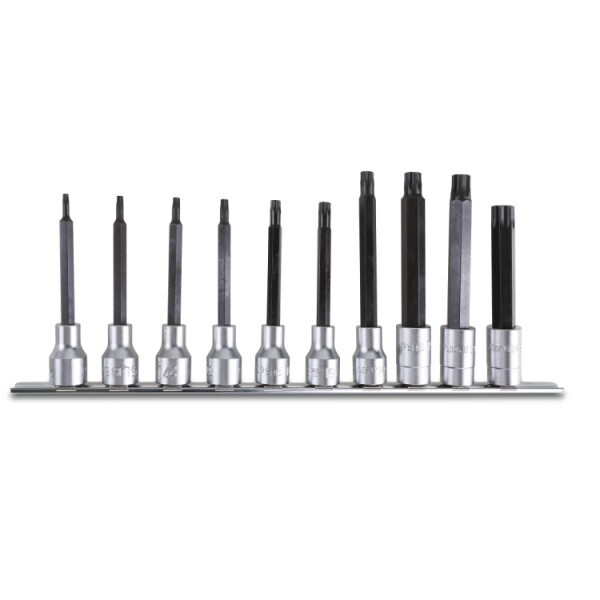 SERIE DI 10 BUSSOLE MASCHIO LUNGHE PER VITI TORX, ATTACCO 1/2''