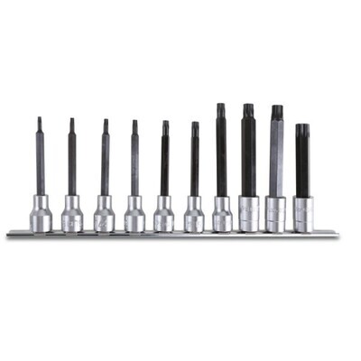 SERIE DI 10 BUSSOLE MASCHIO LUNGHE PER VITI TORX, ATTACCO 1/2''