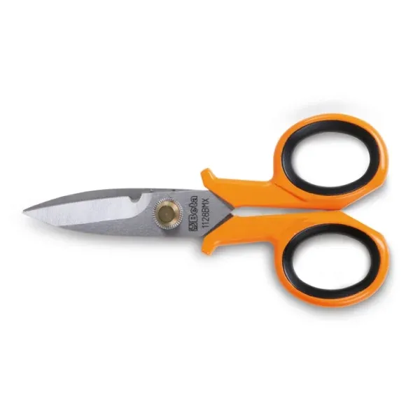 FORBICI PER ELETTRICISTI LAME DIRITTE CON MICRODENTATURA