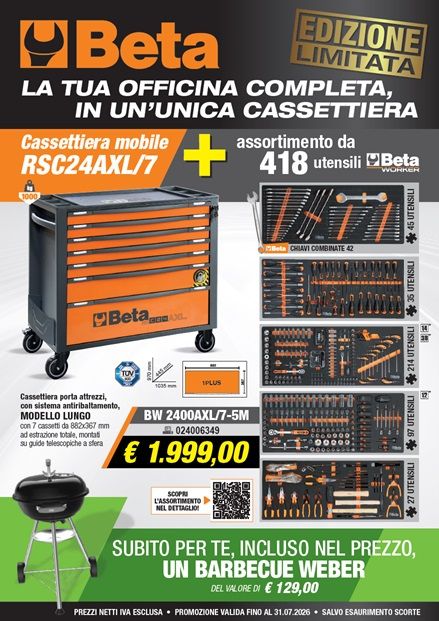 CASSETTIERA 7 CASSETTI XL CON 418 UTENSILI