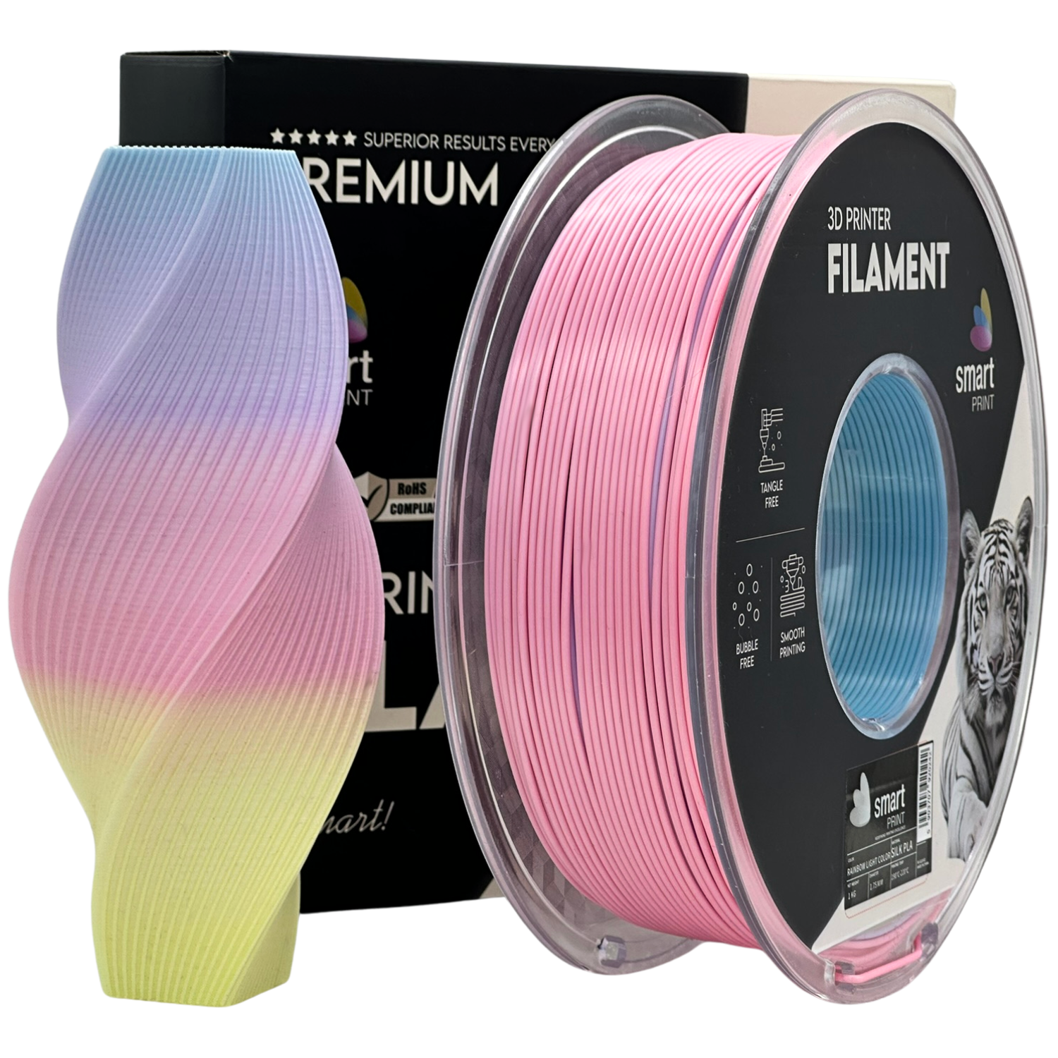 Silk PLA Rainbow light colors