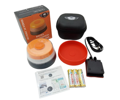 Kit de emergencia de Baliza con Geolocalización Homologada + funda + ventosa + adaptador Usb &amp; toma tipo C