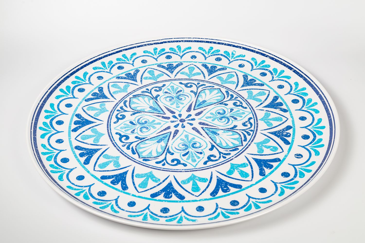 Vassoio Rotondo Melamina Mod. Cefalù Blu dm60 cm