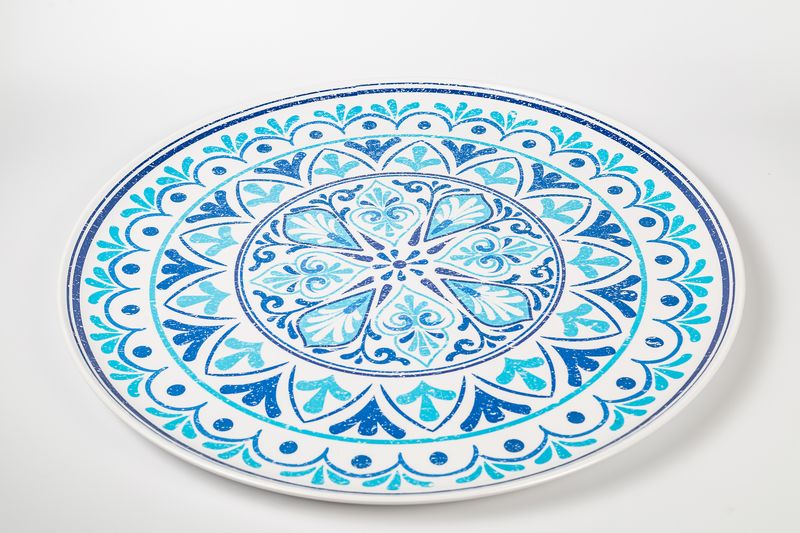 Vassoio Rotondo Melamina Mod. Cefalù Blu dm60 cm
