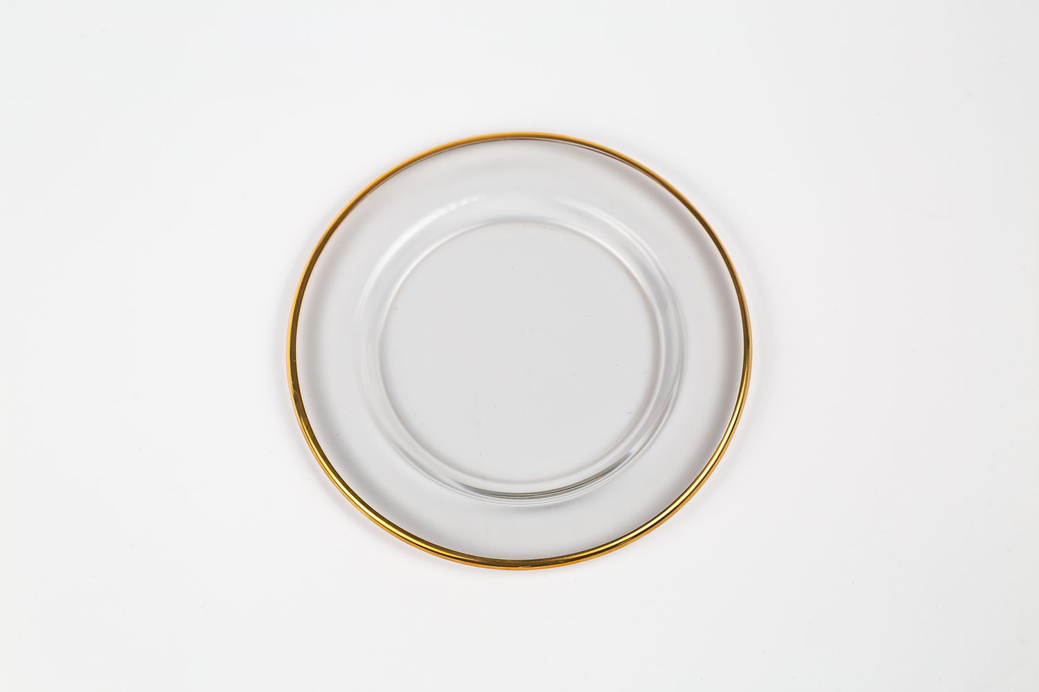Piatto Pane Mod. Vetro Liscio Bordo Oro dm15 cm (70 per cassa)
