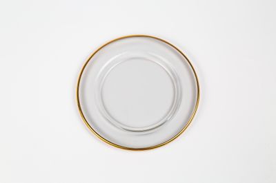 Piatto Pane Mod. Vetro Liscio Bordo Oro dm15 cm (70 per cassa) Piatto Pane Mod. Vetro Liscio Bordo Oro dm15 cm (70 per cassa)