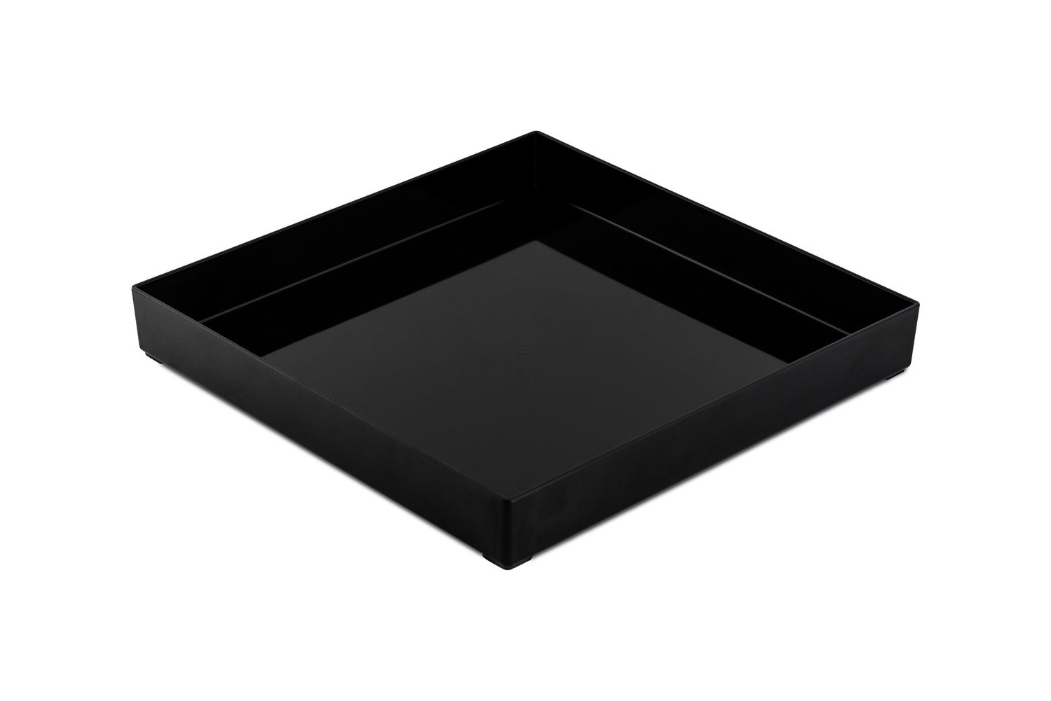 Vassoio Quadrato Plexiglass Nero bordo Alto 30x30 cm