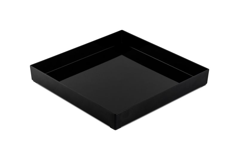 Vassoio Quadrato Plexiglass Nero bordo Alto 30x30 cm