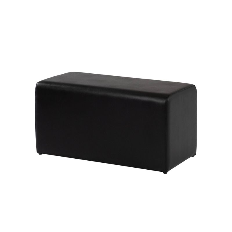 Pouf Rettangolare Ecopelle Nero 90x45xh45 cm