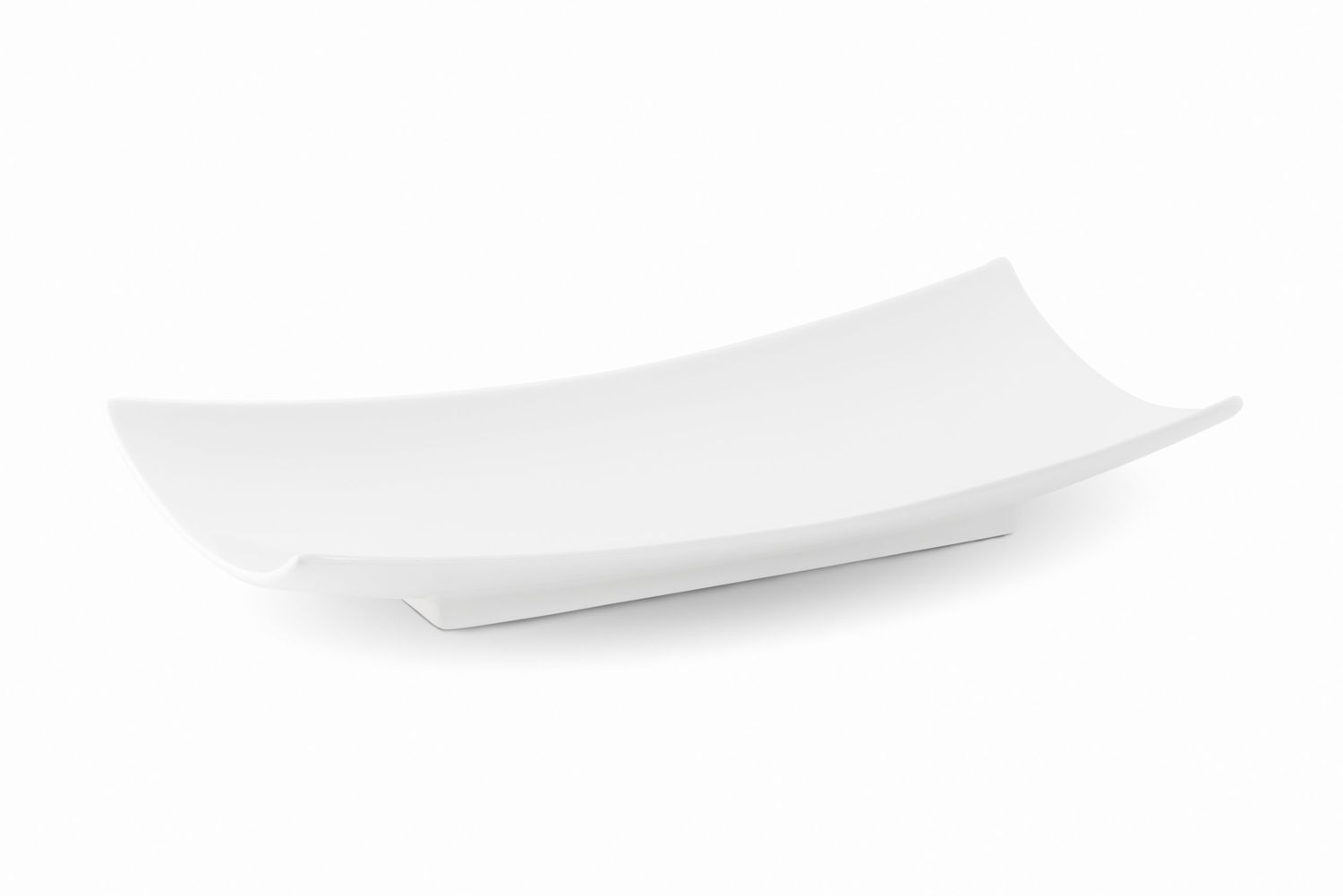 Piatto Porcellana Rettangolare Curvo Mod. Carlotta 26.5x12.5 cm