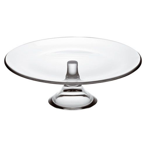 Alzata Rotonda un Piano Vetro Trasparente dm32 cm