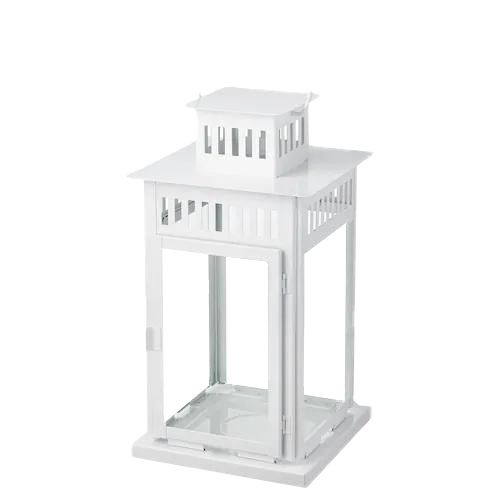 Lanterna Acciaio Bianca 15x15xh28 cm