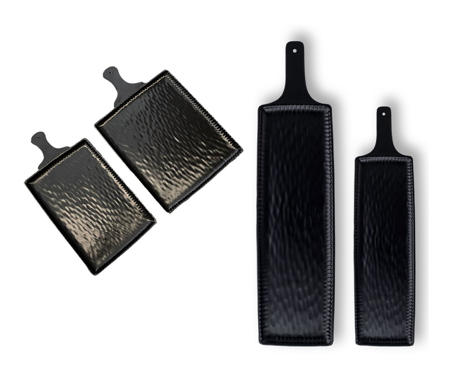 Tagliere Rettangolare Nero Mod. Khot con manico 29x25 cm