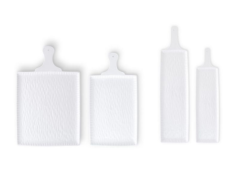 Tagliere Rettangolare Bianco Mod. Khot con manico