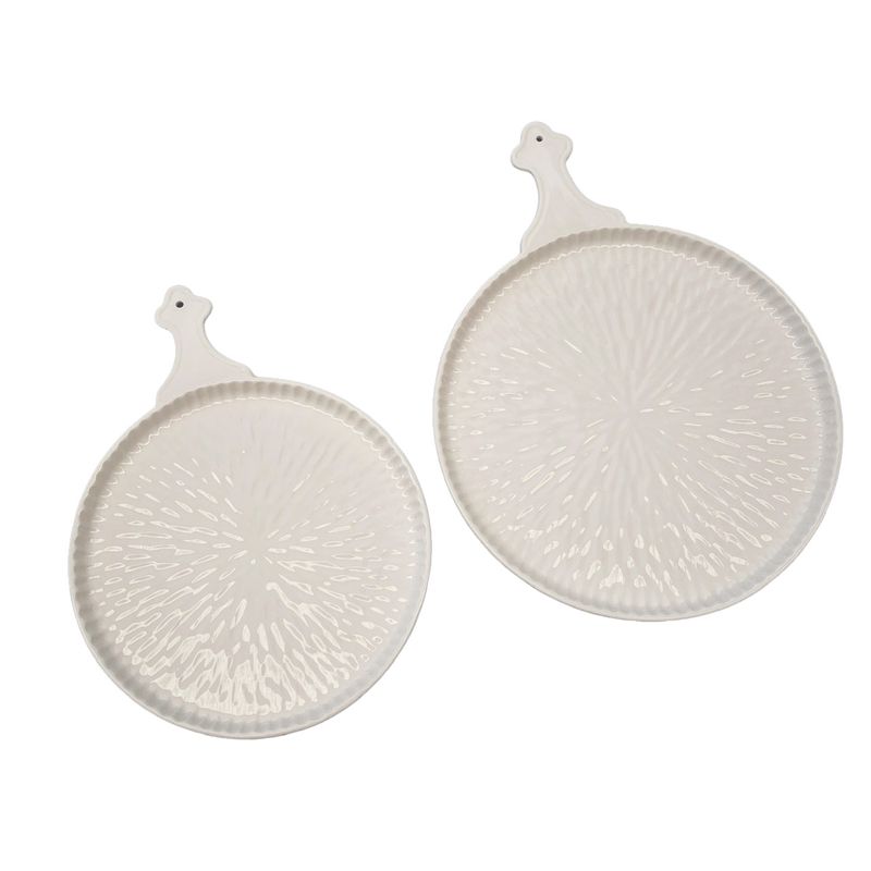 Tagliere Rotondo Bianco Mod. Khot con manico