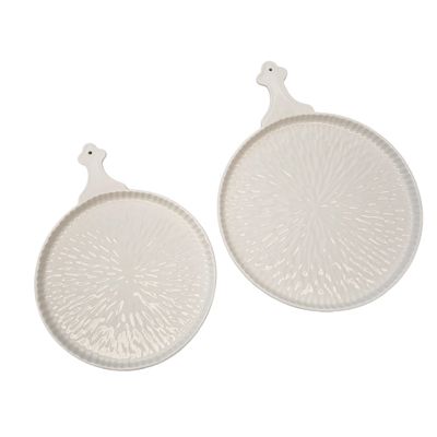 Tagliere Rotondo Bianco Mod. Khot con manico