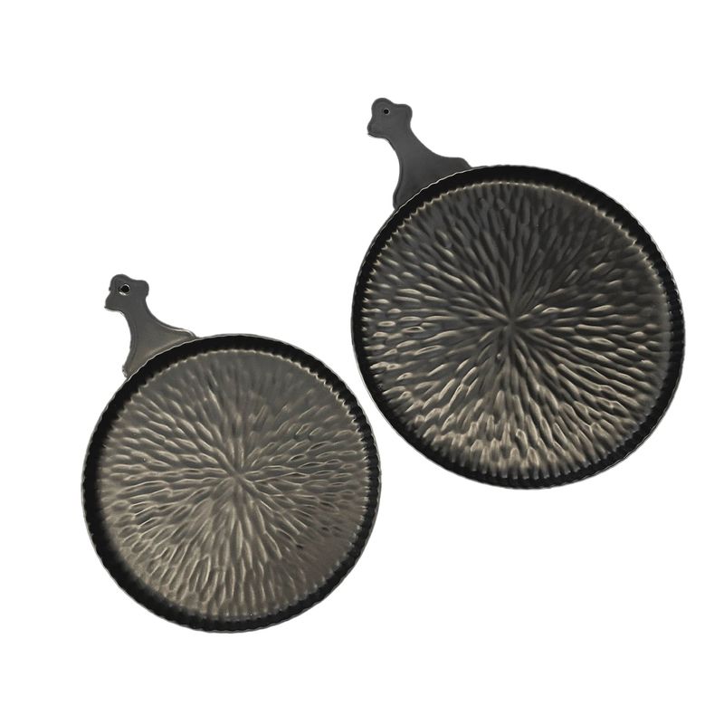 Tagliere Rotondo Nero Mod. Khot con manico