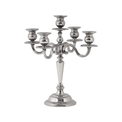 Silver candlestick mod. English 5 arms h37 cm