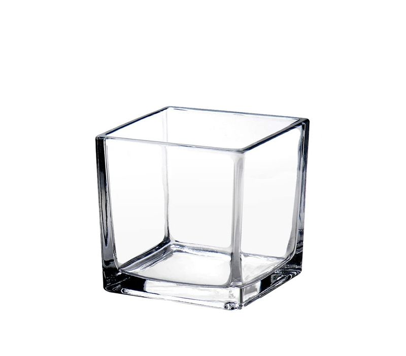 Vasetto Cubo Vetro trasparente 17x14xh17 cm
