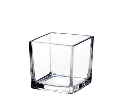 Jar Cube Transparent glass 17x14xh17 cm