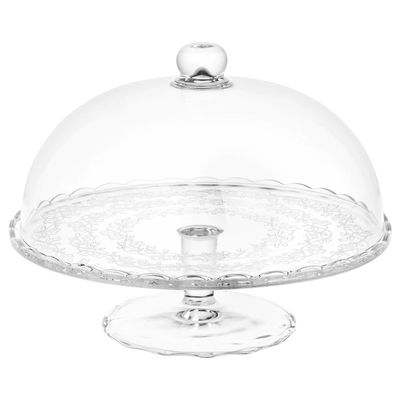 Glass stand with lid Ø29xH16 cm