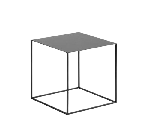 Tavolino Cubo Nero in metallo 45x45xh45 cm