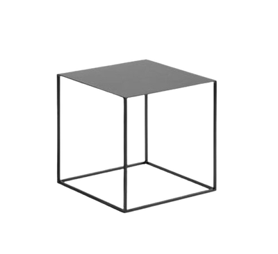 Black Cube Coffee Table in Metal 45x45xh45 cm