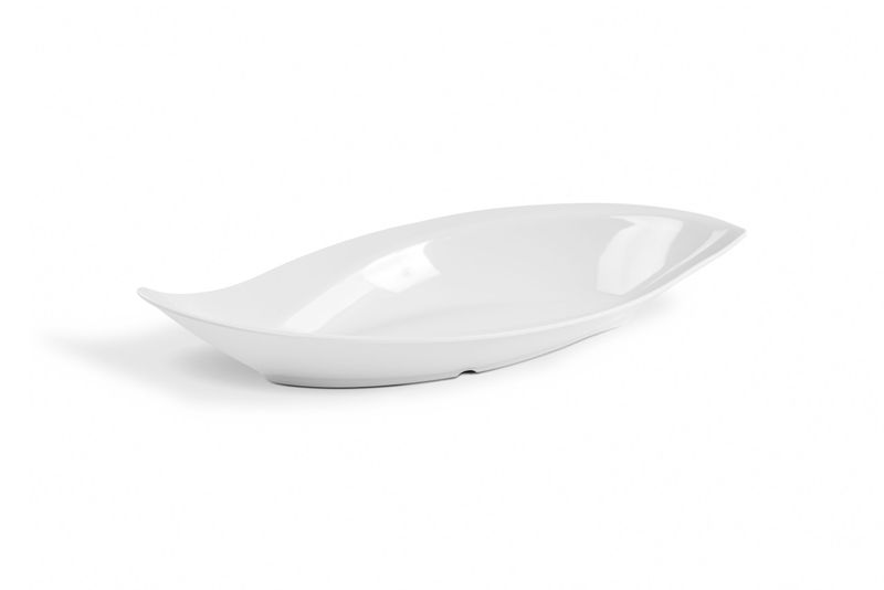Vassoio Melamina Bianca Mod. Foglia 49.5x23xh6 cm