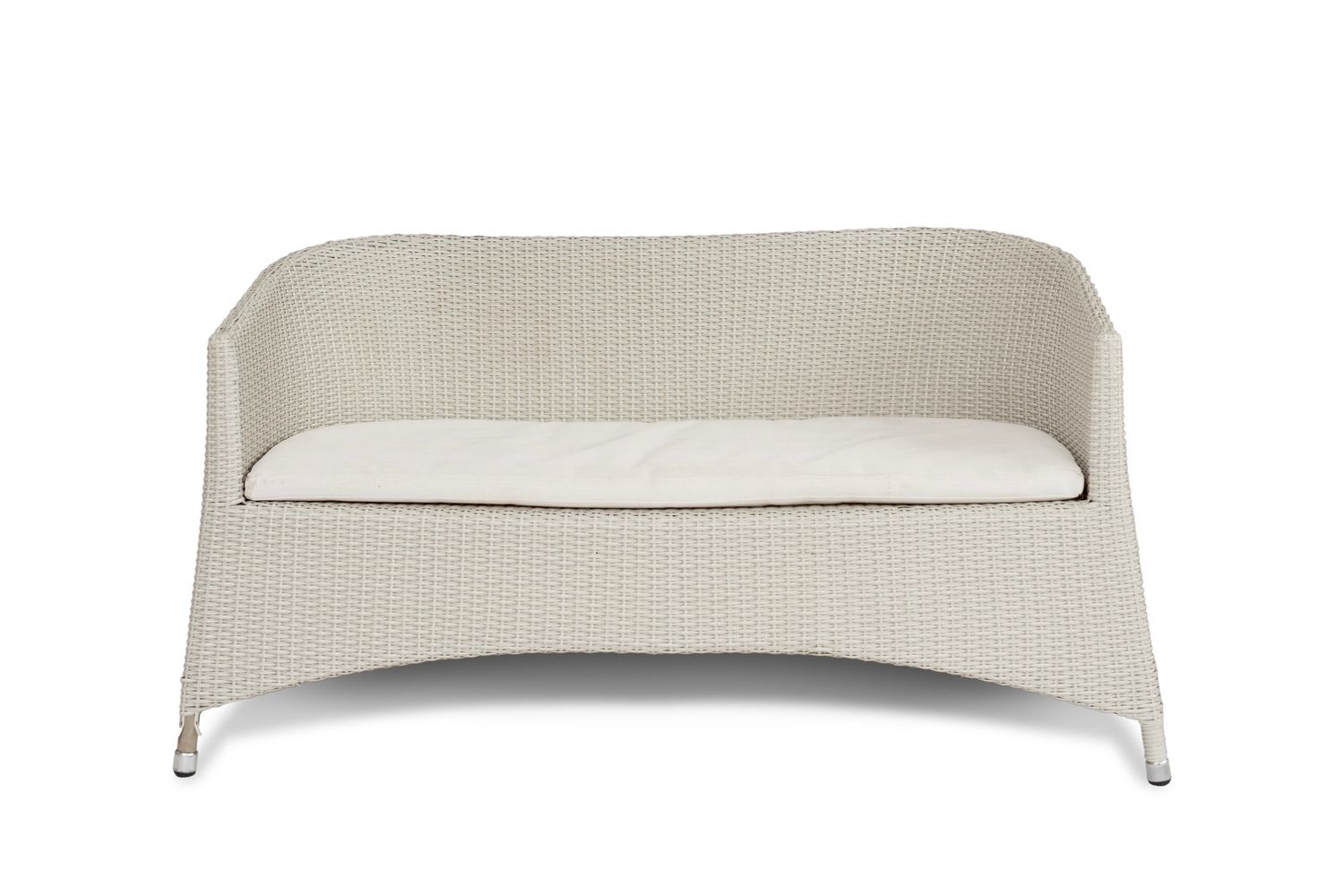 Divano Rattan Naturale Bianco con cuscino
