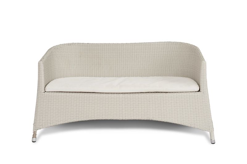 Divano Rattan Naturale Bianco con cuscino