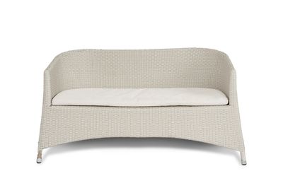 Divano Rattan Naturale Bianco con cuscino