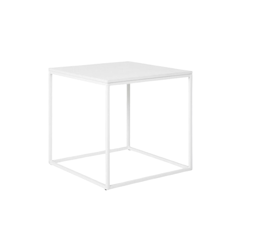 Tavolino Cubo Bianco in metallo 45x45xh45 cm