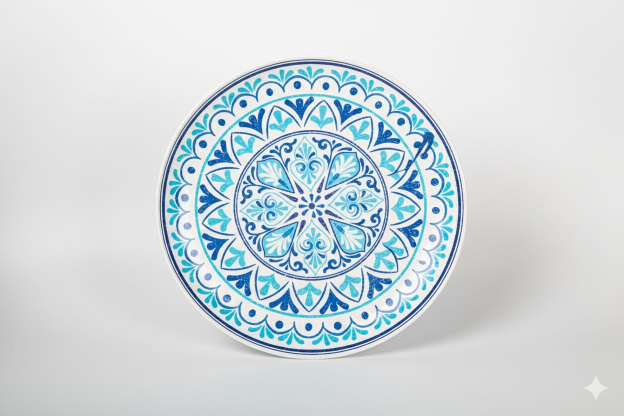 Vassoio Rotondo Melamina Mod. Cefalù blu dm43 cm