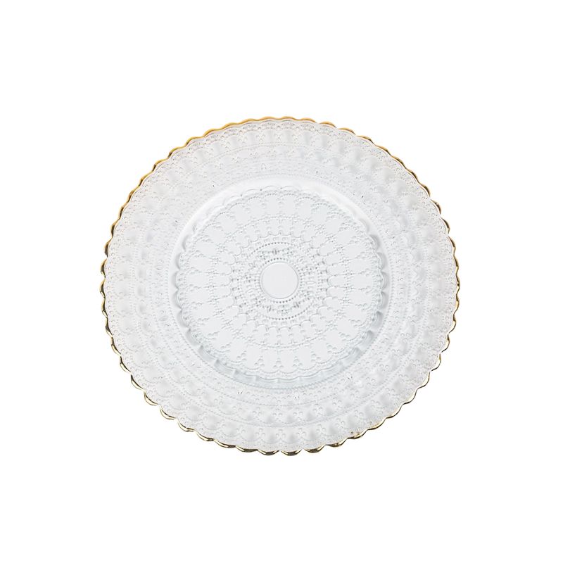 Sottopiatto Vetro Mod. Barocco Bordo Oro dm32.5 cm