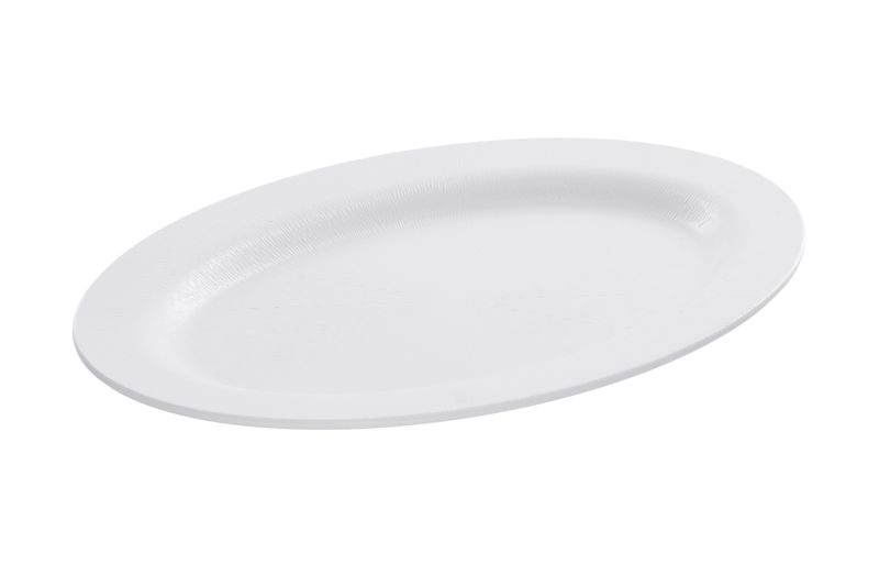 Vassoio Ovale Melamina Mod. Narciso Bianco 64x44 cm