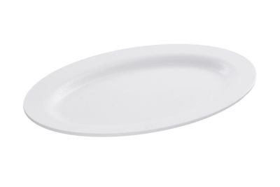 Vassoio Ovale Melamina Mod. Narciso Bianco 64x44 cm