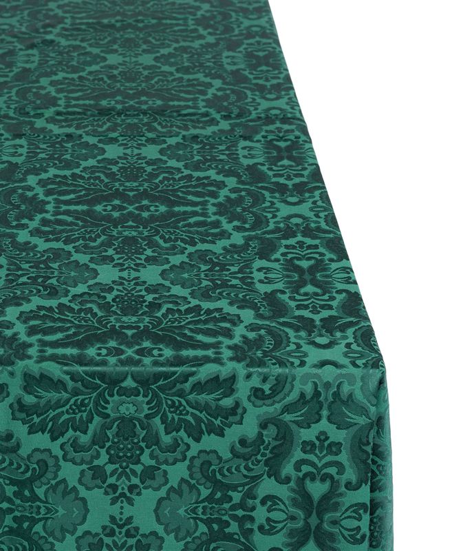 Tovaglia Misto Lino Verde Damascato 330x330 cm