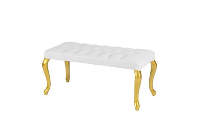 Panca Mod. Aurora ecopelle bianca gambe oro Panca Mod. Aurora ecopelle bianca gambe oro