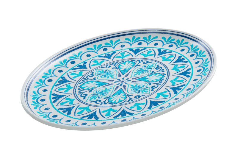 Vassoio Ovale Melamina Mod. Cefalù Blu 48x34 cm