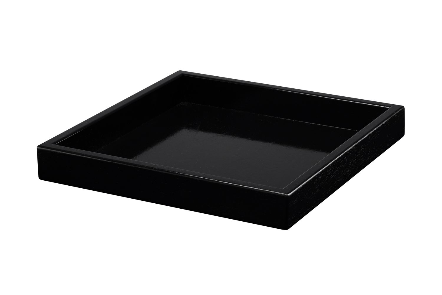 Vassoio Quadrato Plexiglass Nero bordo Alto 30x30 cm