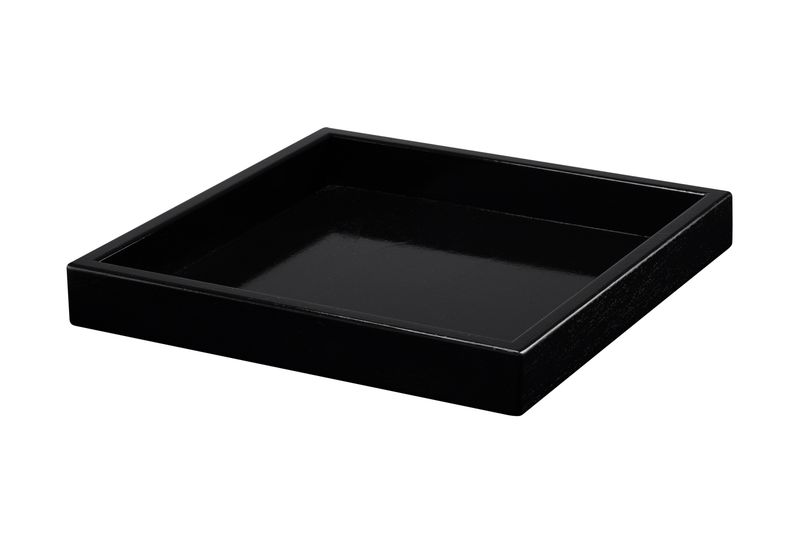 Vassoio Quadrato Plexiglass Nero bordo Alto 30x30 cm